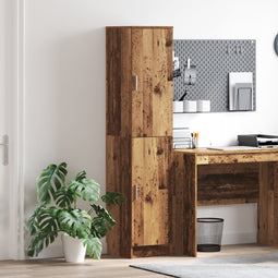 vidaXL - Hoge - Kast - in - Oud - Hout - – - 35x39x168 - cm, - Geengineerd - Hout