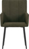 vidaXL - Eetkamerstoelen - 2 - st - met - armleuningen - stof - bruin