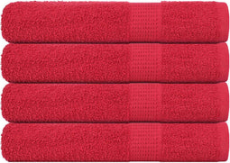 vidaXL - Saunahanddoeken - 4 - st - 80x200 - cm - 360 - g/m² - 100% - katoen - rood