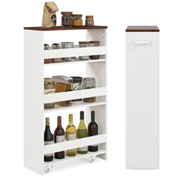 Coast Nichewagen - Smalle Opbergtrolley - 4 Etages - Wit - 47,5 x 20 x 80,5 cm