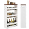 Coast Nichewagen - Smalle Opbergtrolley - 4 Etages - Wit - 47,5 x 20 x 80,5 cm