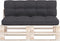 vidaXL - Palletkussens - 2 - st - stof - antracietkleurig