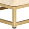 vidaXL - Nachtkastje - 40x30x50 - cm - massief - mangohout - goudkleurig