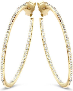 Casa Jewelry Jill - Oorringen - Goud verguld met zirkonia - 35 mm