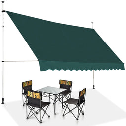 Coast Zonnescherm - 400 cm Breed - Hoogteverstelbaar 200-300 cm - Groen