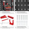 tectake® - Gereedschapswand 403559 - 25 haken en houders - zwart / rood