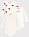 Petit Bateau - Set van 3 Rompertjes - Ribstof - Maat 80 (set van 3)
