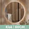 Beloura Badkamerspiegel met Verlichting - Ronde Badkamer Spiegel - Verwarming - Klok - LED - 60 cm