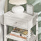 SoBuy FBT46-W - Nachtkastje - 1 lade en 2 planken - Wit 45x68x30cm