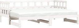 vidaXL - Slaapbank - met - onderschuifbed - 90x200 - cm - massief - grenenhout - wit