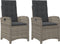 vidaXL - Tuinstoelen - 2 - st - verstelbaar - met - kussens - poly - rattan - grijs
