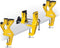 TOKO Ski Vise Freeride - Ski klemmen voor brede freeride en freestyle - 90° en 60° positie - Geel