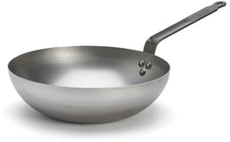 DeBuyer - Patelnia wok 28cm - Natuurlijke anti-aanbaklaag - Zilver