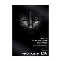 Aurora Tekenblok - Zwart Tekenpapier - A4 - 210x297mm - 120gr - 20 vel
