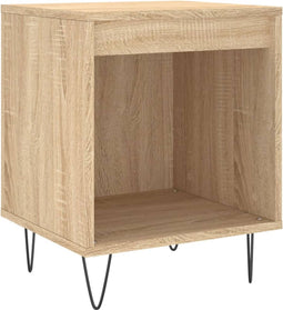 vidaXL - Nachtkastje - 40x35x50 - cm - bewerkt - hout - sonoma - eikenkleurig
