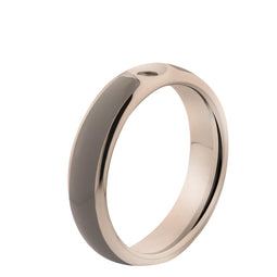 MelanO Twisted Tracy - Ring - 5mm - rosegoud + taupe resin - maat 49