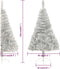 vidaXL - Kunstkerstboom - half - met - standaard - 150 - cm - PET - zilverkleurig