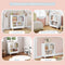 Lestarain Montessori kinder boekenkast - 3 vakken - massief houten poten - wit - 71,5 x 77 x 34,5 cm