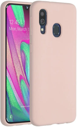 Accezz Galaxy A40 - Liquid Silicone Backcover - Schokabsorberend - Roze