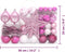vidaXL - 108-delige - Kerstballenset - wit - en - roze