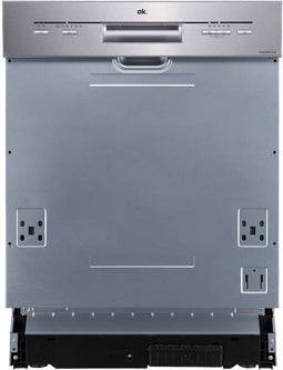 OK. ODW 6031 D BI - Half Geïntegreerde Inbouw Vaatwasser - 14 Couverts 47 dB RVS
