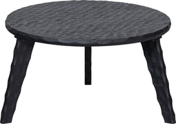 WOOOD Moises Bijzettafel - Mangohout - Zwart - 34xØ64