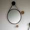 House Nordic - Trapani spiegel met kunstleren band zwart 38cm