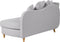 MERI II - Chaise longue - Lichtgrijs - Linkerzijde - Fluweel