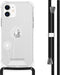 iMoshion Hoesje Geschikt voor iPhone 12 Mini Hoesje Met Koord - iMoshion Design Hoesje met Koord - Wit / Transparant / Dandelion
