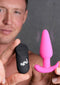 XR Brands Vibrating Silicone Butt Plug with Remote Control pink
