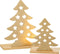 J-Line theelichthouder Kerstboom - aluminium/hout - goud - large