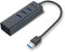 i-tec USB 3.0 Metal HUB - 3-Port met Gigabit Ethernet-adapter - Grijs