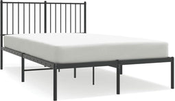 vidaXL - Bedframe - met - hoofdbord - metaal - zwart - 120x200 - cm