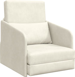 vidaXL - Vloersofa - Bed - 2-in-1 - Crème - 65x80x83 - cm - Velvet