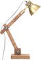 vidaXL Bureaulamp industrieel rond E27 58x18x90 cm messingkleurig