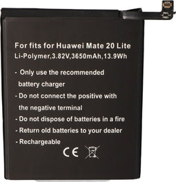 Accu geschikt voor Huawei Mate 20 Lite, Li-Polymer, 3.82V, 3650mAh, 13.9Wh, ingebouwd, zonder gereedschap