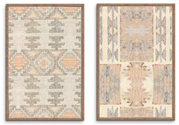 Home ESPRIT - Schilderij - 75 x 3 x 105 cm - Rood Beige Grijs (2 stuks)