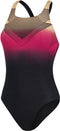 Speedo Digital Placement Medalist - Sportbadpak - Nauwsluitende pasvorm - Zwart - Geel - Roze - Maat 40