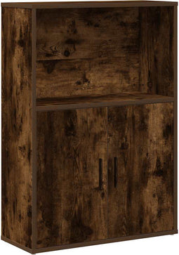 vidaXL - Boekenkast - 60x24x85 - cm - bewerkt - hout - gerookt - eikenkleurig