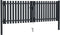 vidaXL - Poort - dubbel - 306x150 - cm - staal - antraciet