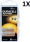 Duracell DA312 - Hoorapparaat-batterijen - EasyTap - Bruin (6 stuks)
