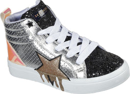 Skechers Hi-Lite-Dazzle Drip - Meisjes Sneakers - Metallic met glinsterende details - Black