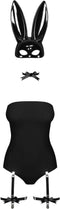 Obsessive Bunny kostuum- Erotische Rollenspel Kleding - Maat S/M - Zwart