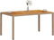 Tuintafel 150x90x75 cm poly rattan en massief acaciahout beige