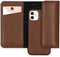 Selencia Hoesje Geschikt voor iPhone 12 Mini Hoesje Met Pasjeshouder - Selencia Eny Uitneembare Vegan Lederen Clutch - Bruin