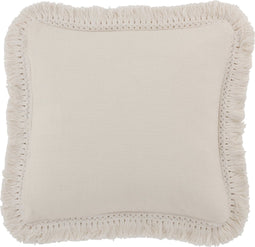 J-Line kussen Franjev vierkant - katoen - wit