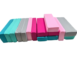 Foam blokken - Jenga - 15 delig - blauw roze paars turkoois