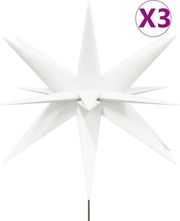 vidaXL - Kerstlampen - met - grondpin - en - LED's - 3 - st - 35 - cm - wit