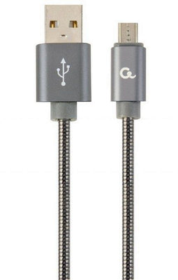 Cablexpert CC-USB2S-AMMBM-2M-BG - USB A naar Micro-USB B - 2 m - Grijs