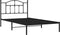 vidaXL - Bedframe - met - hoofdbord - metaal - zwart - 107x203 - cm